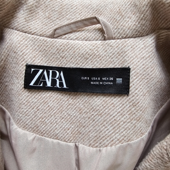 Zara Oversized Double-Breasted Coat in Light Pink Size Womens Small - Picture 6 of 7